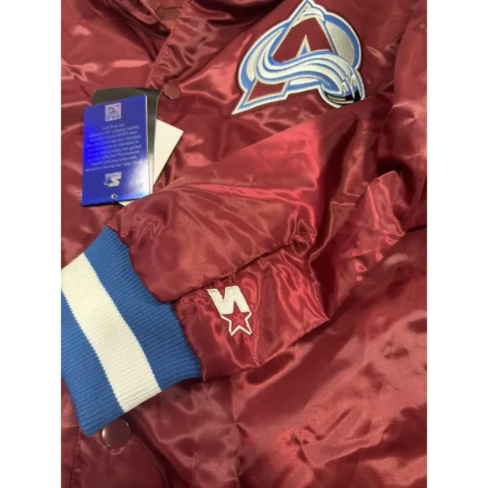 Starter NHL Colorado Avalanche Burgundy Satin Bomber Jacket Men’s XXL